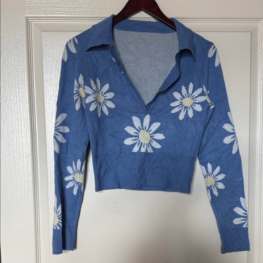 Blue Floral Women's Top